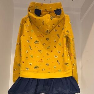 New Without Tags Yellow Hoodie with Navy Ruffle